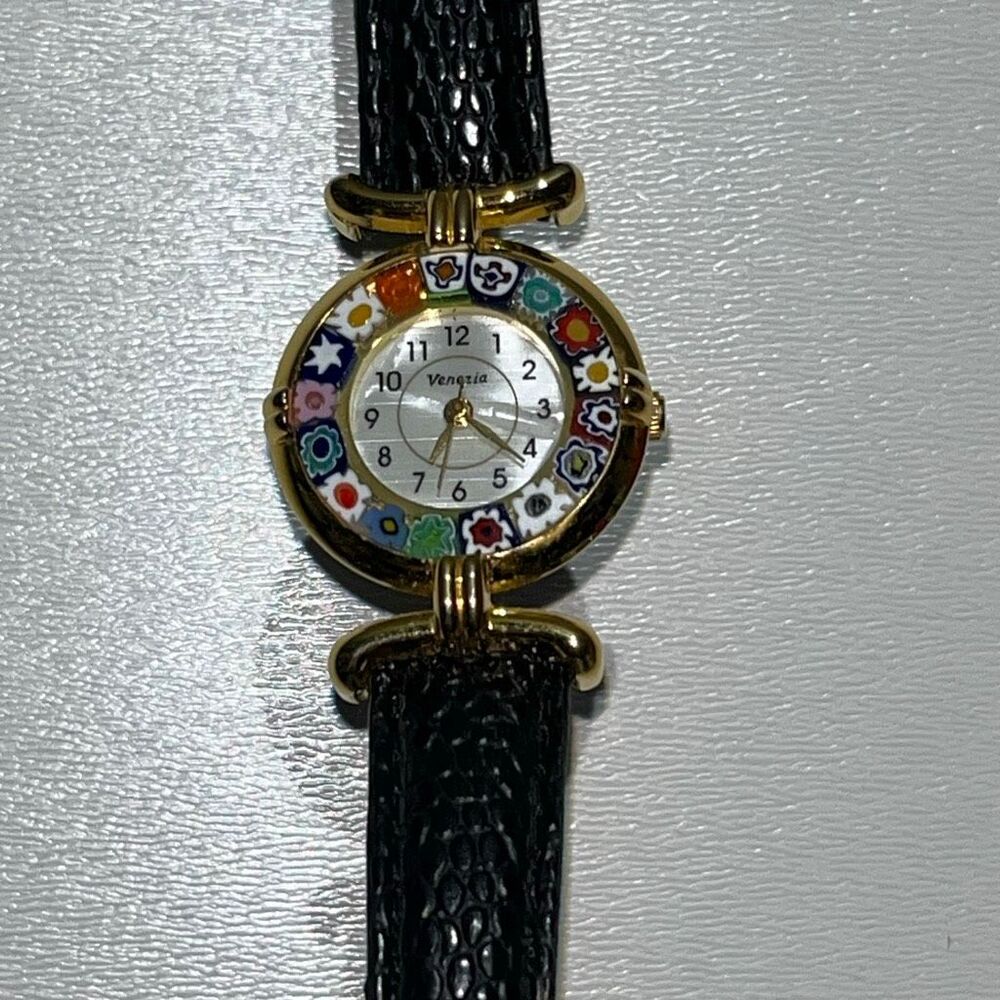 Venezia Women's Multicolor Floral Original Murrina Glass Millefiori Wristwatch